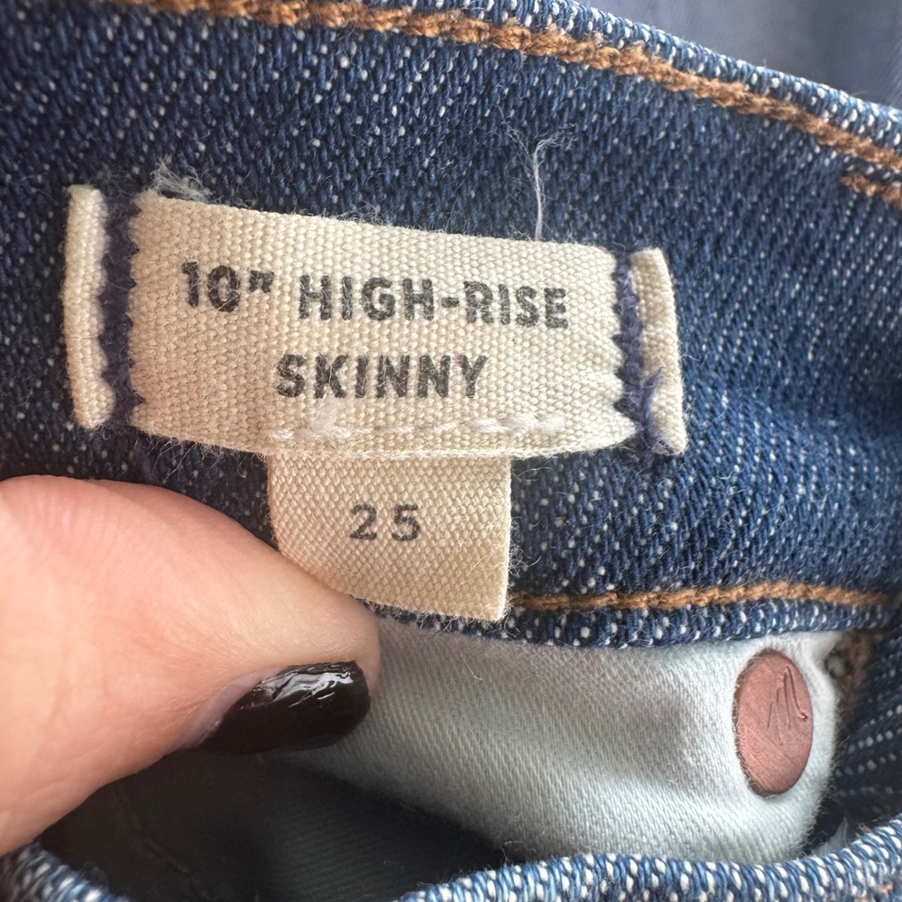Madewell 10" High-Rise Skinny Jeans Women's Size 25 Dark Wash Denim - Picture 7 of 8